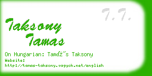 taksony tamas business card